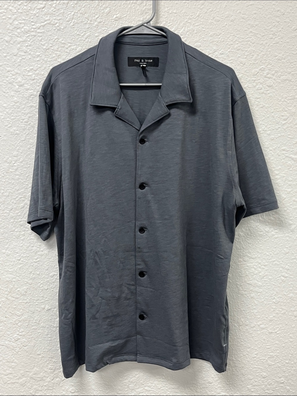 rag & bone Short Sleeve Camp Collar Shirt — Future Gray